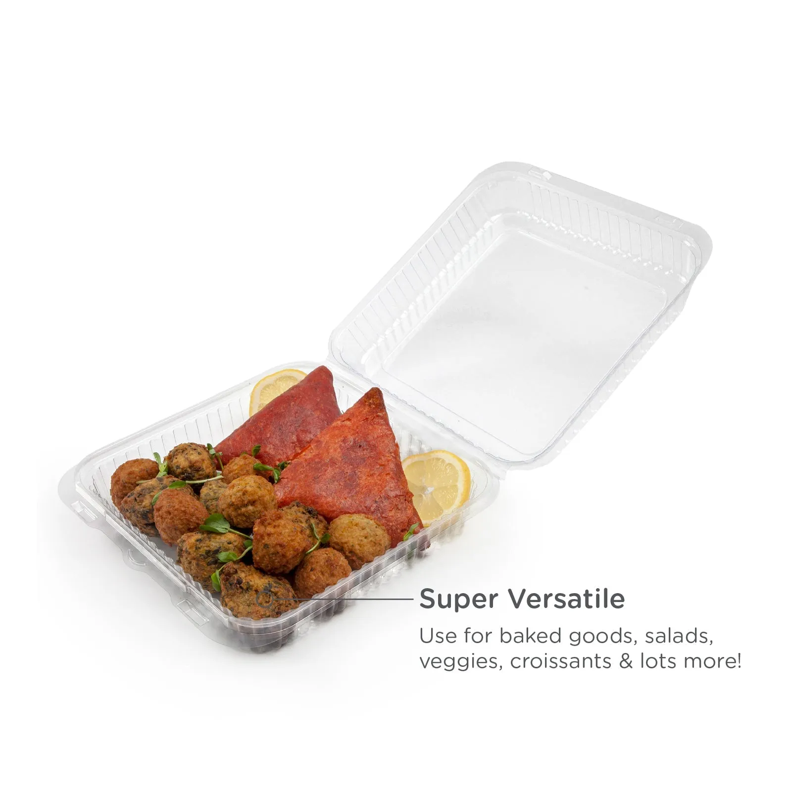 Square 80 oz. Center Seal Multi-purpose Package. Crystal Clear. PLA. 175/Case