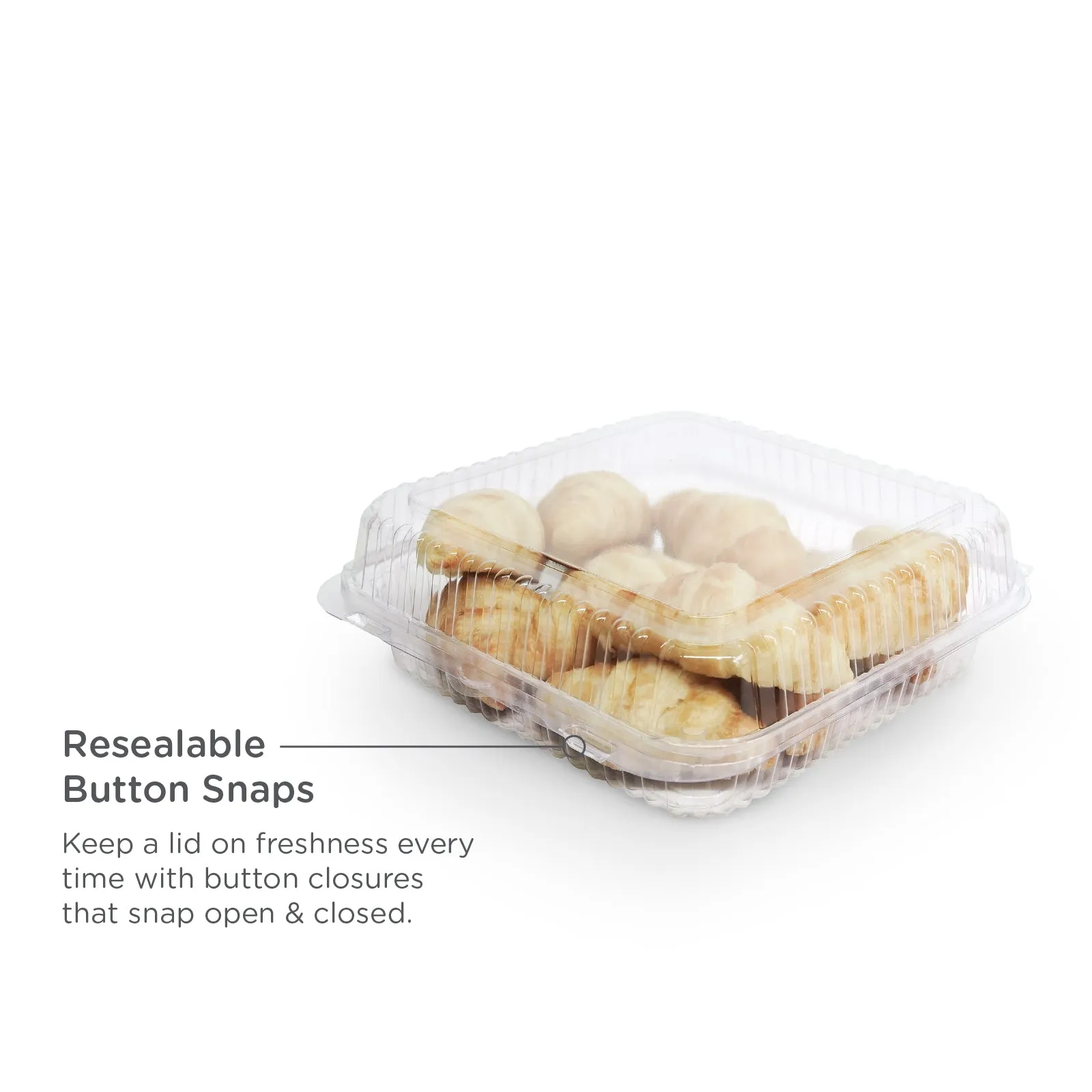 Square 80 oz. Center Seal Multi-purpose Package. Crystal Clear. PLA. 175/Case