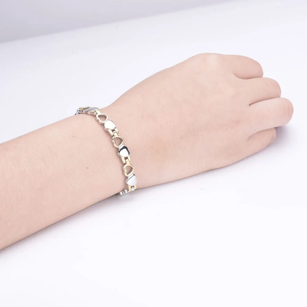 Stainless Steel Energy Bracelet 4-in-1. 9 Colors available. Model B041-Hearts