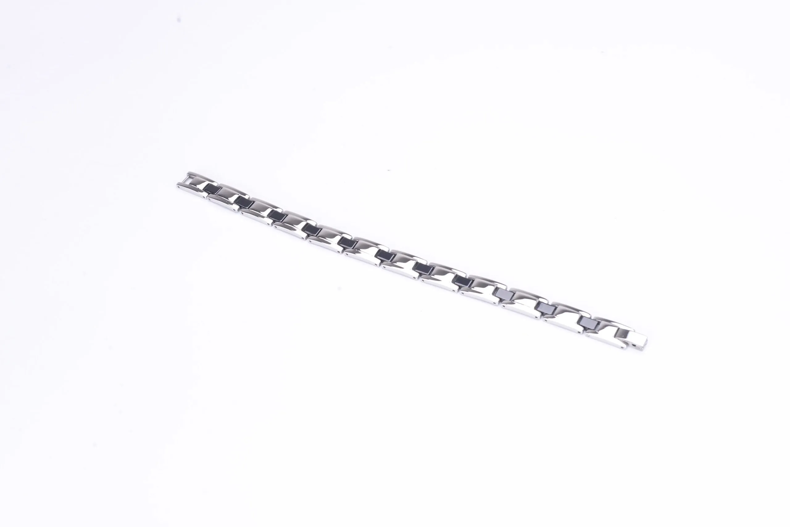 Stainless Steel Energy Bracelet 4-in-1. Silver/Black color. Model SY370D