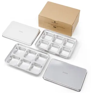 STAINLESS STEEL ICE CUBE TRAYS. 12 Large Cubes. 2 PACK by ecozoi
