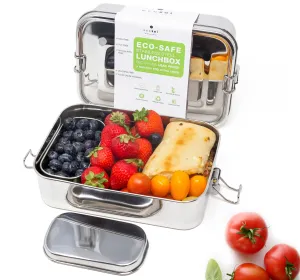 Stainless Steel Lunch Box. 1 Tier Leak Proof. 50 Oz by ecozoi