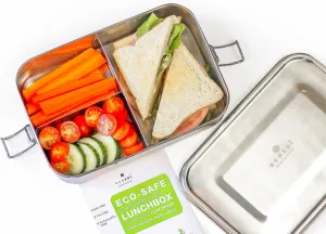 Stainless Steel Lunch Box. 3 Compartment Leak Proof. 50 Oz by ecozoi