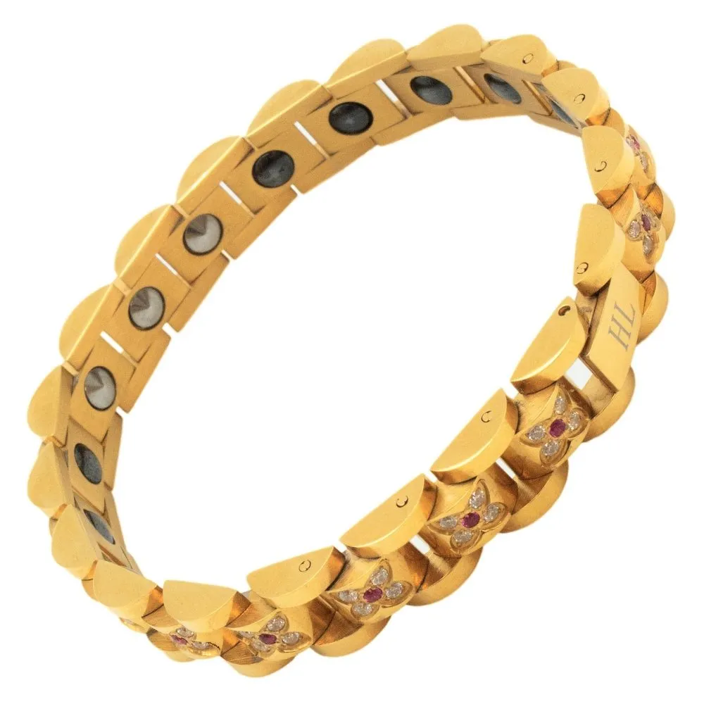 Stainless Steel Magnetic/Energy Bracelet with Crystals. 3 Colors available. Model YYG233
