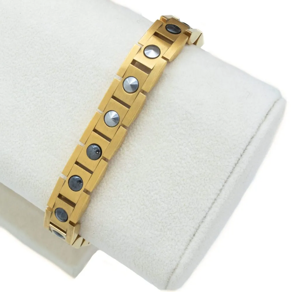 Stainless Steel Magnetic/Energy Bracelet with Crystals. 3 Colors available. Model YYG233