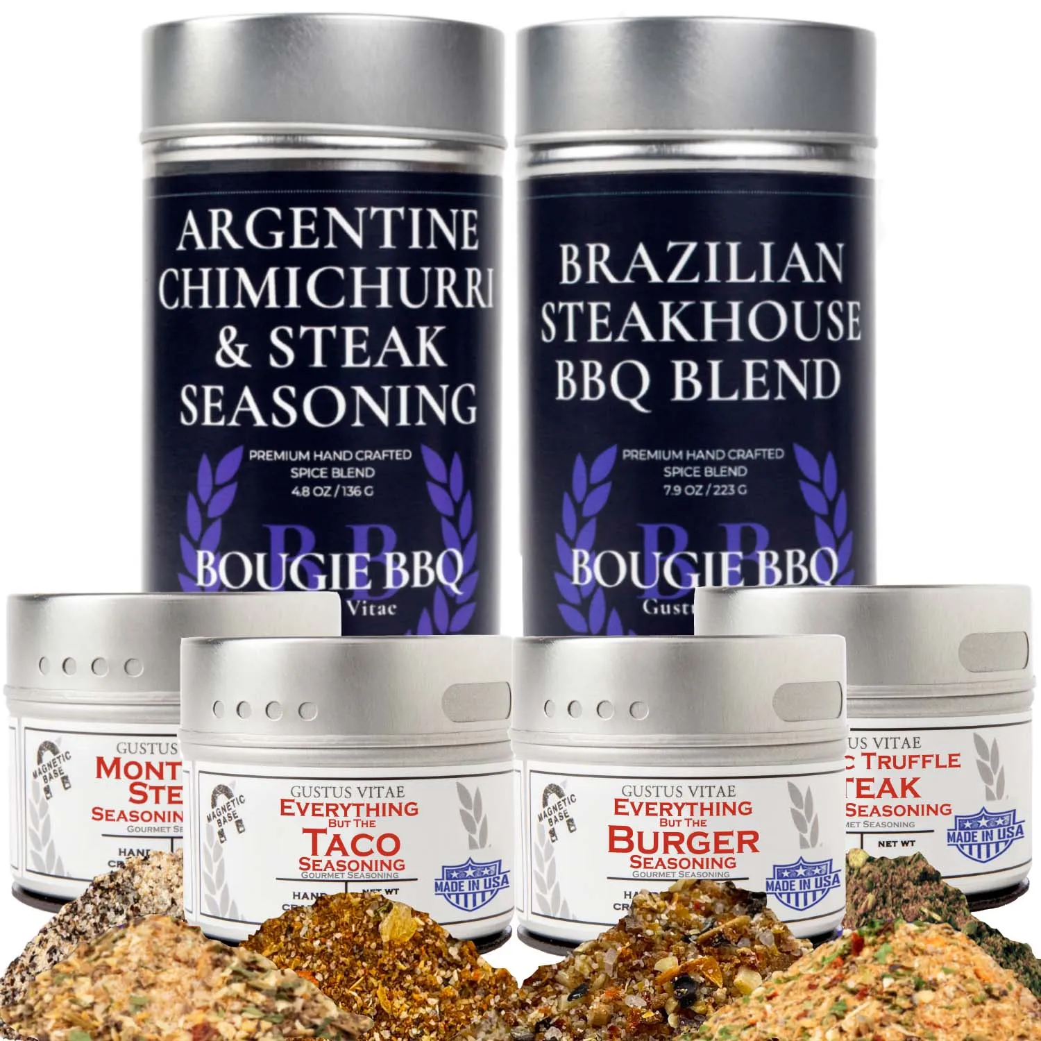 Steak Lovers - Best For Beef | Complete 6 Pack Collection | Gourmet Seasonings and Rubs For Steaks. Chops. Racks & Ribs by Gustus Vitae