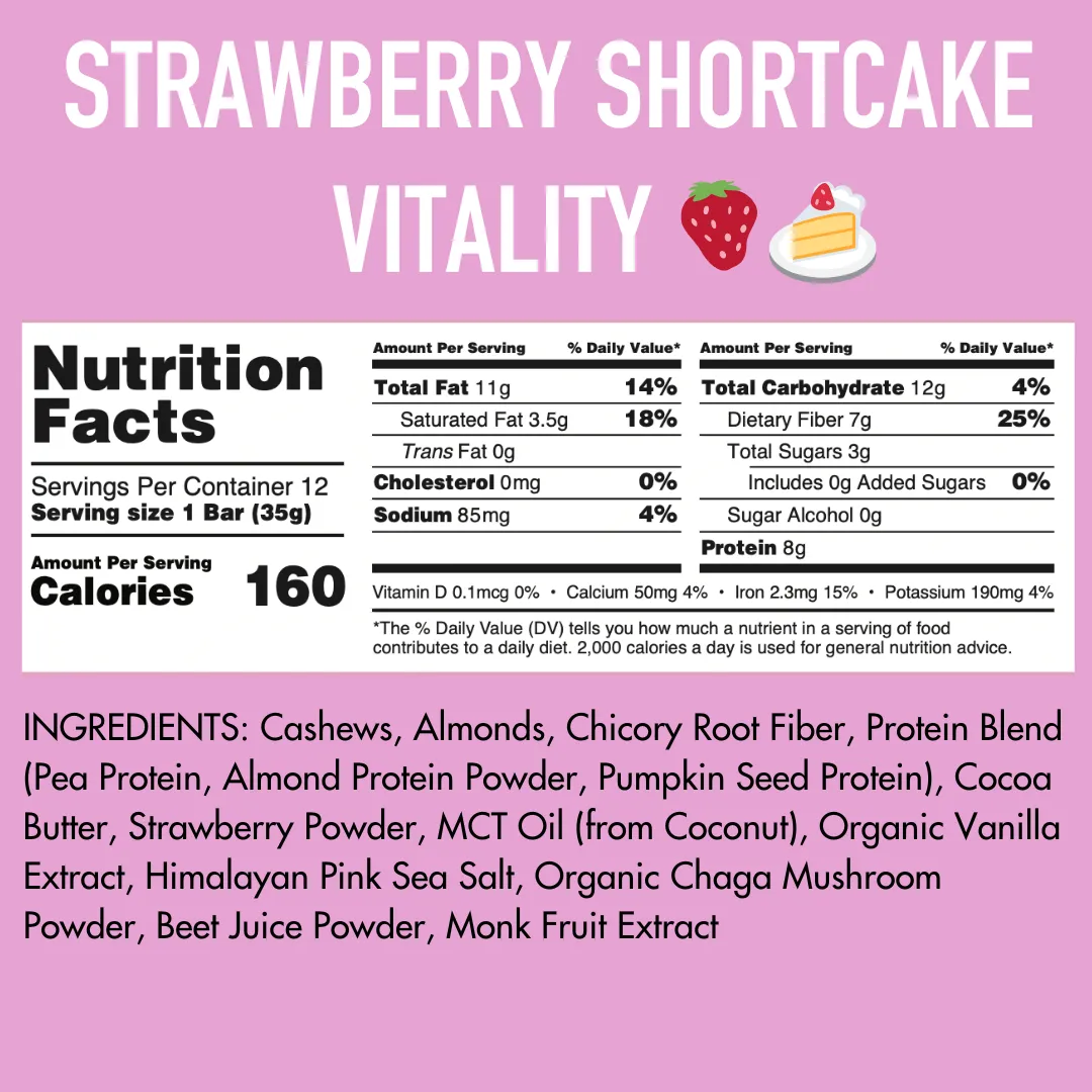 Strawberry Shortcake VITALITY (12 Count )  by B.T.R. Bar