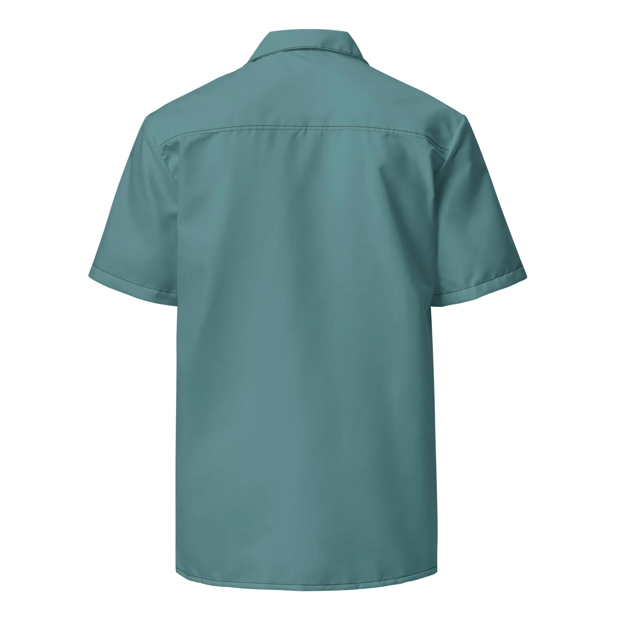 Stylish Ocean Green Camp Shirt | Recycled Polyester. 2 lbs Ocean Plastic Removal. Perfect for Men. Travelers. and Beach Lovers