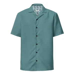 Stylish Ocean Green Camp Shirt | Recycled Polyester. 2 lbs Ocean Plastic Removal. Perfect for Men. Travelers. and Beach Lovers