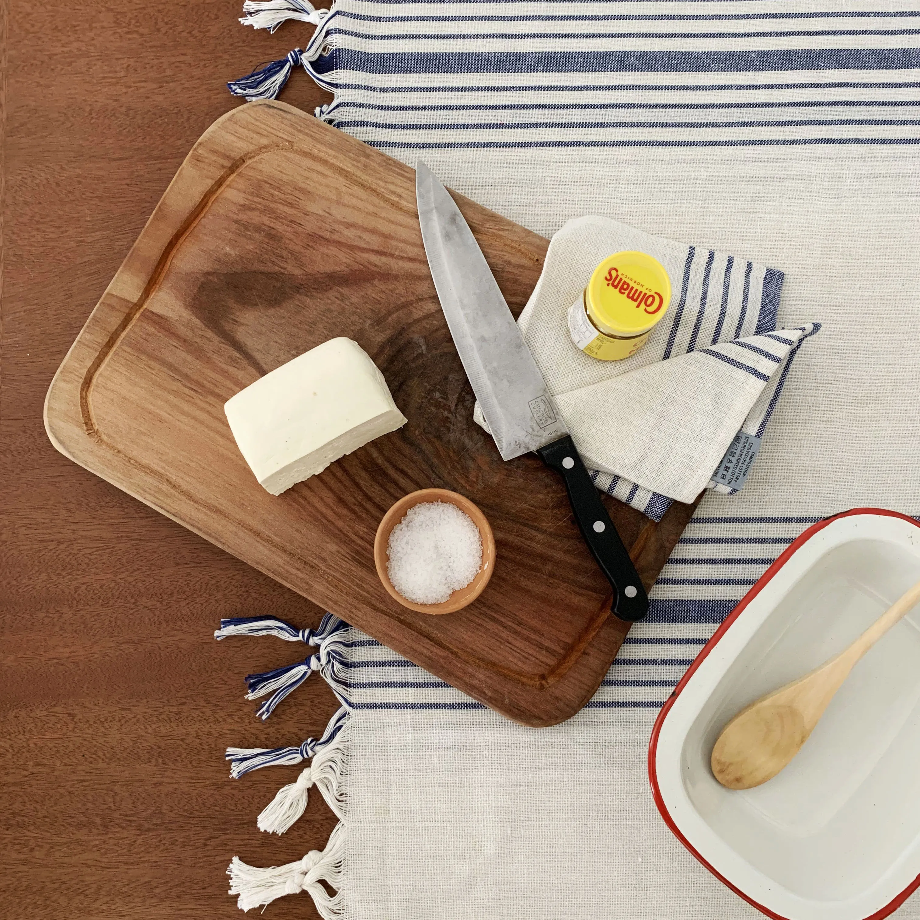 Sustainable Kayseri Tablecloth Set - Blue by Hilana Upcycled Cotton