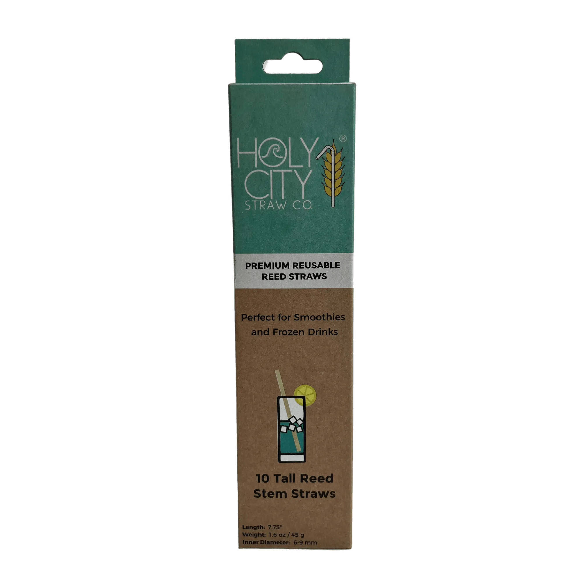 Tall Reed Stem Drinking Straws | Inner pack | 20 x 10ct. Boxes by Holy City Straw Company