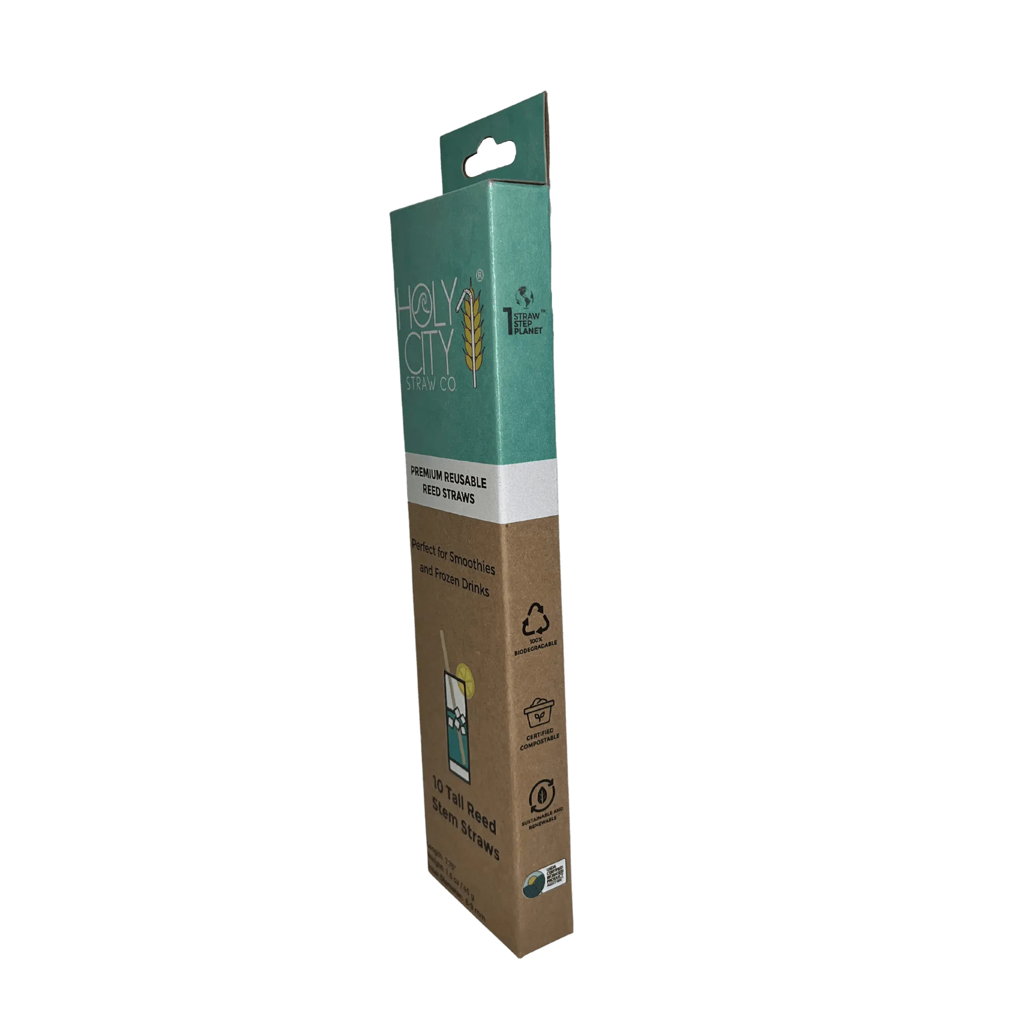 Tall Reed Stem Drinking Straws | Inner pack | 20 x 10ct. Boxes by Holy City Straw Company