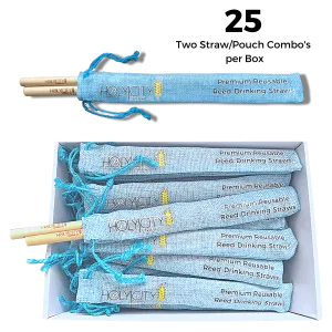 Tall Reed Straw/Pouch Combo | Inner Pack | 25ct. by Holy City Straw Company