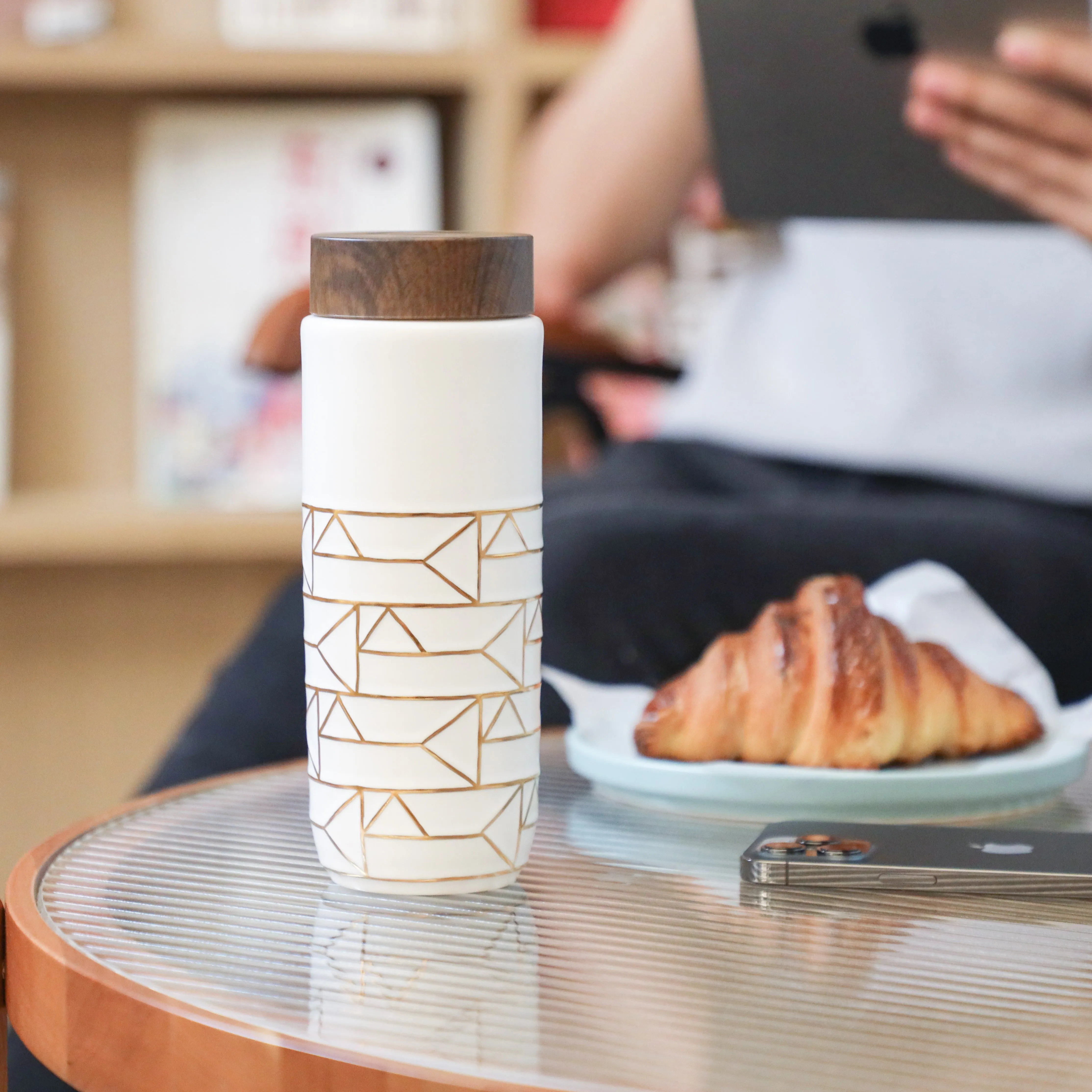 The Alchemical Signs Gold Travel Mug 16 oz by ACERA LIVEN
