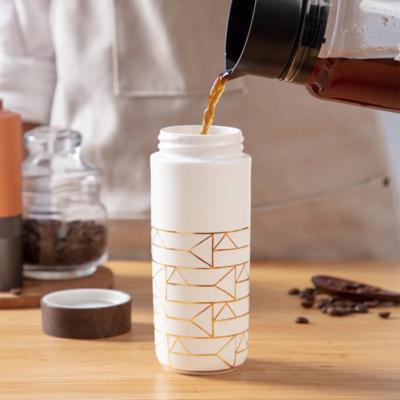The Alchemical Signs Gold Travel Mug 16 oz by ACERA LIVEN