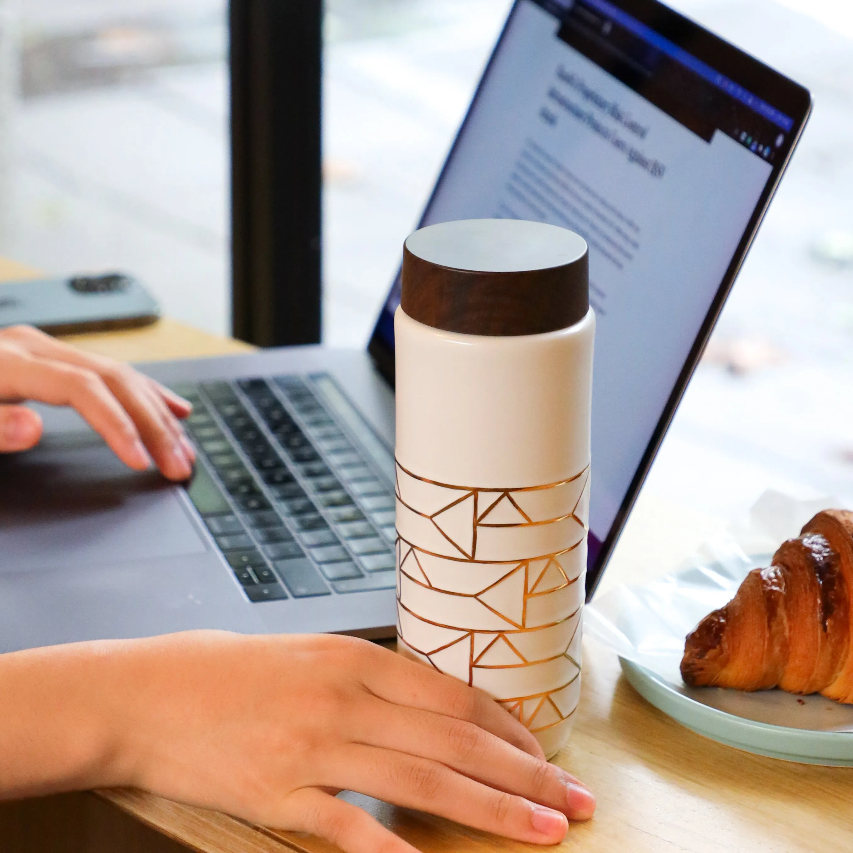 The Alchemical Signs Gold Travel Mug 16 oz by ACERA LIVEN