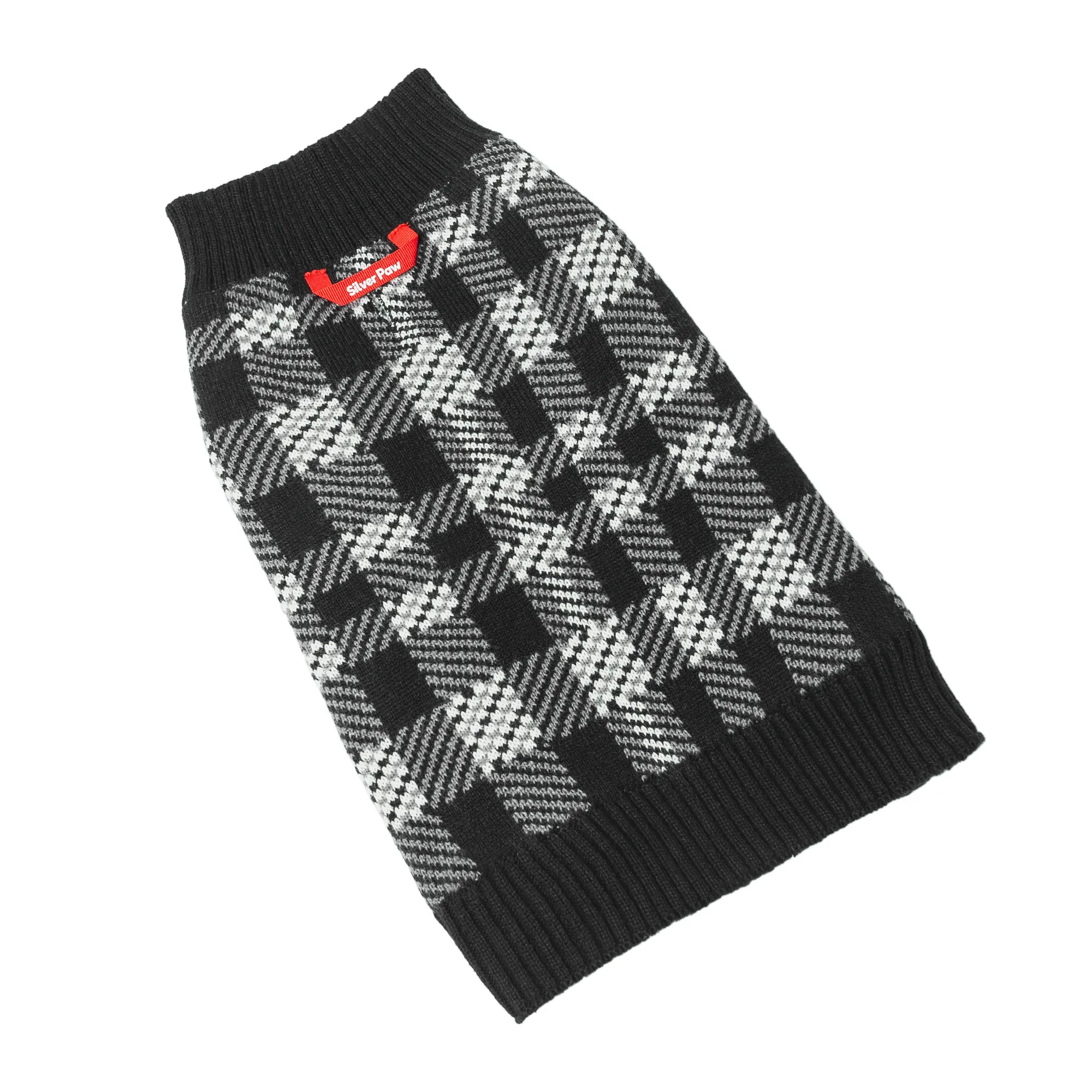 Theo Dog Sweater  Sherpa-Lined Plaid Design