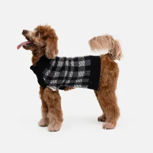 Theo Dog Sweater  Sherpa-Lined Plaid Design