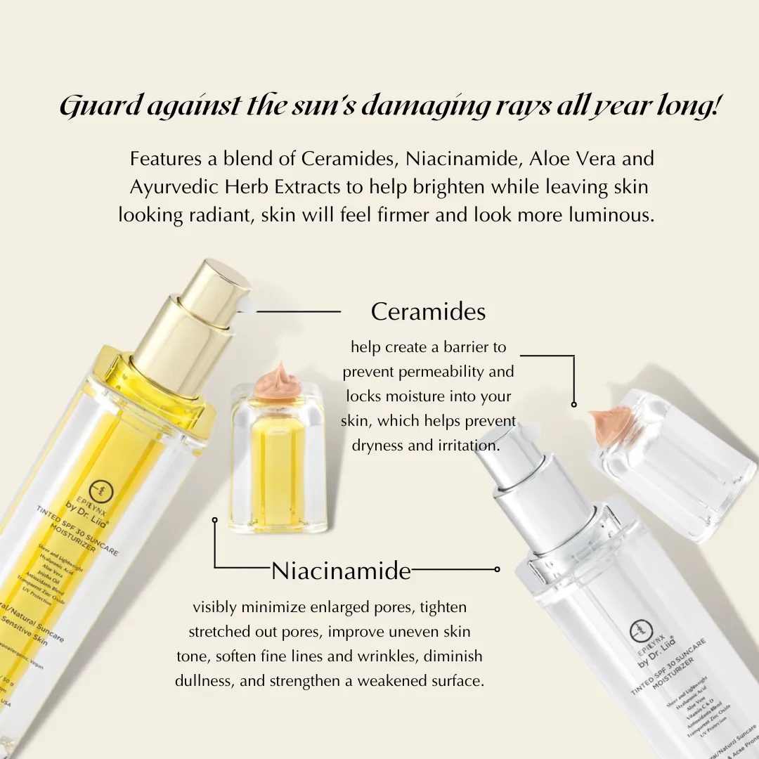 Tinted. Dewy Moisturizer for Sensitive Skin & Suncare with SPF 30