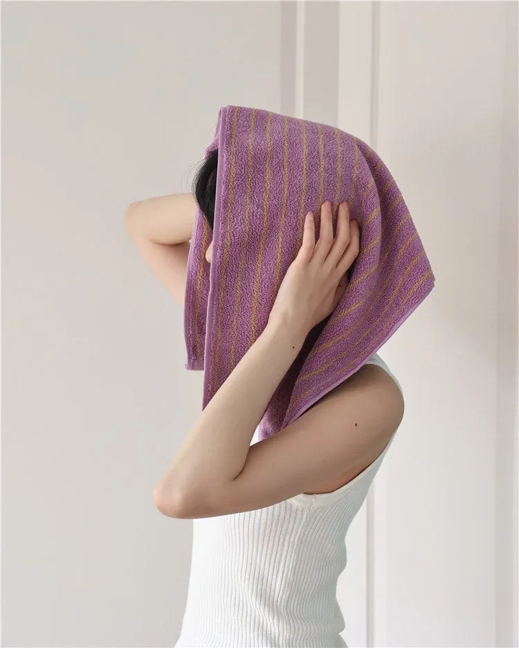 Ultra Soft Absorbent Retro Stripe Bath Towel - 100% Organic Cotton