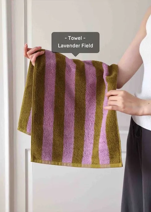 Ultra Soft Absorbent Retro Stripe Bath Towel - 100% Organic Premium Combed Cotton