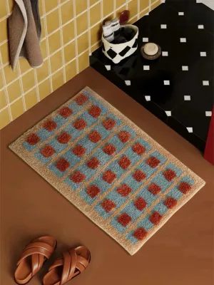 Ultra Soft Retro Bath Rug. Machine-washable. Absorbent Mat