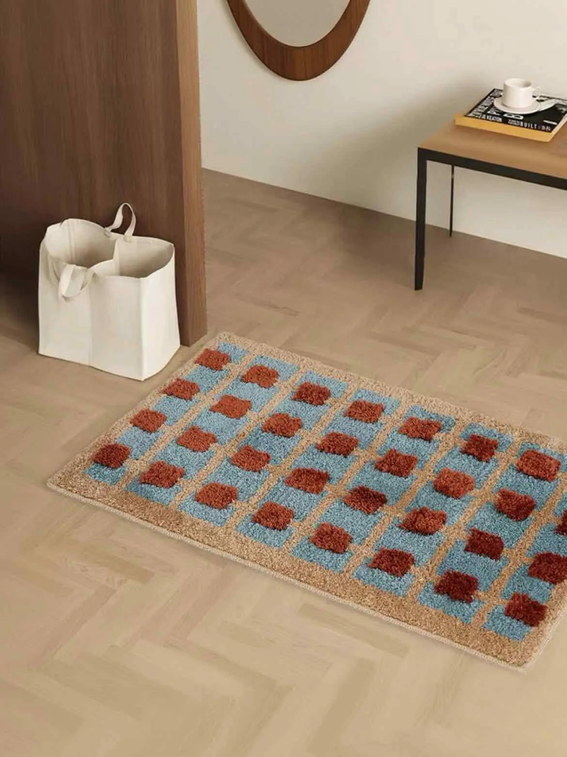 Ultra Soft Retro Bath Rug. Machine-washable. Absorbent Mat