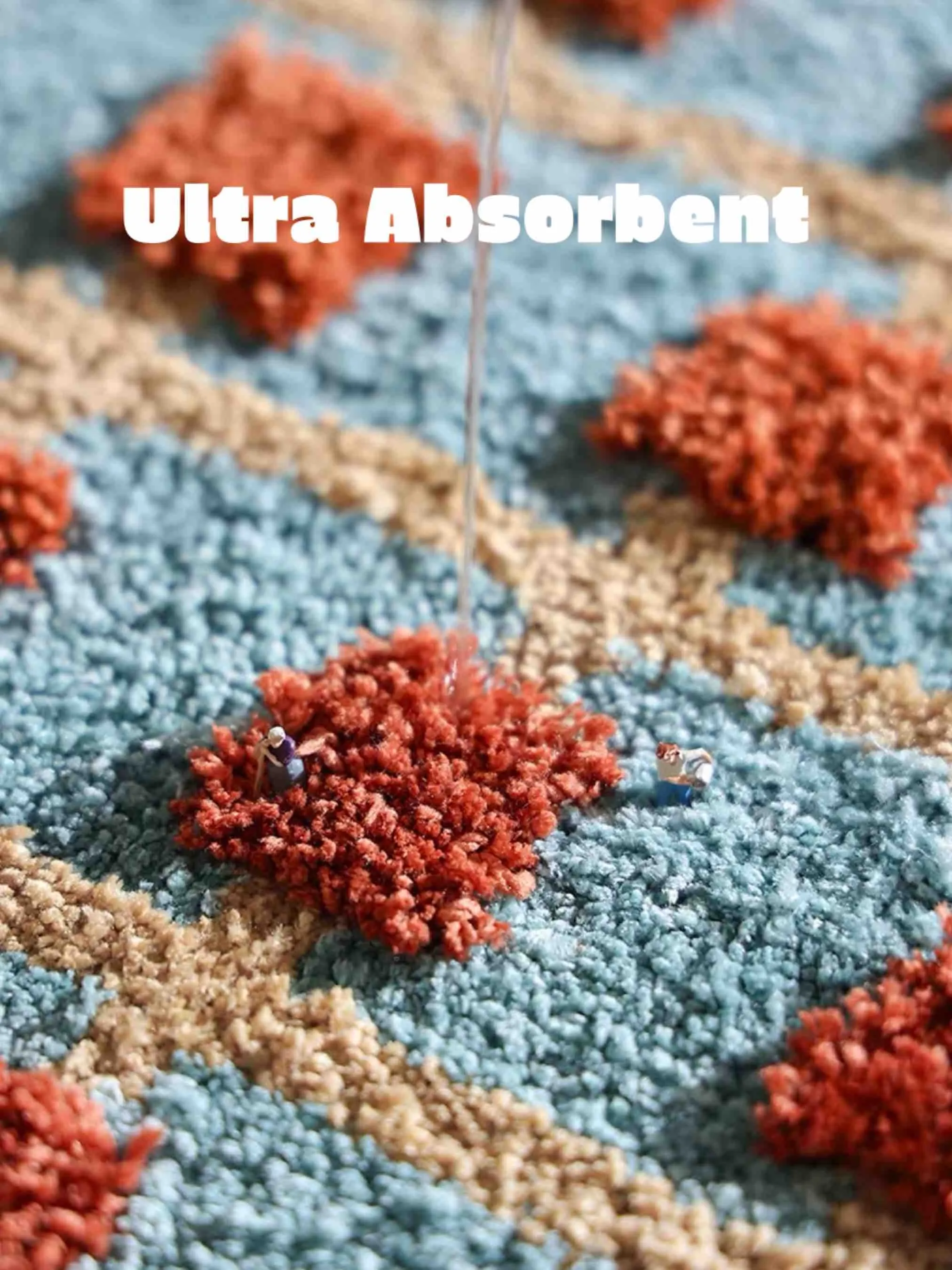 Ultra Soft Retro Bath Rug. Machine-washable. Absorbent Mat