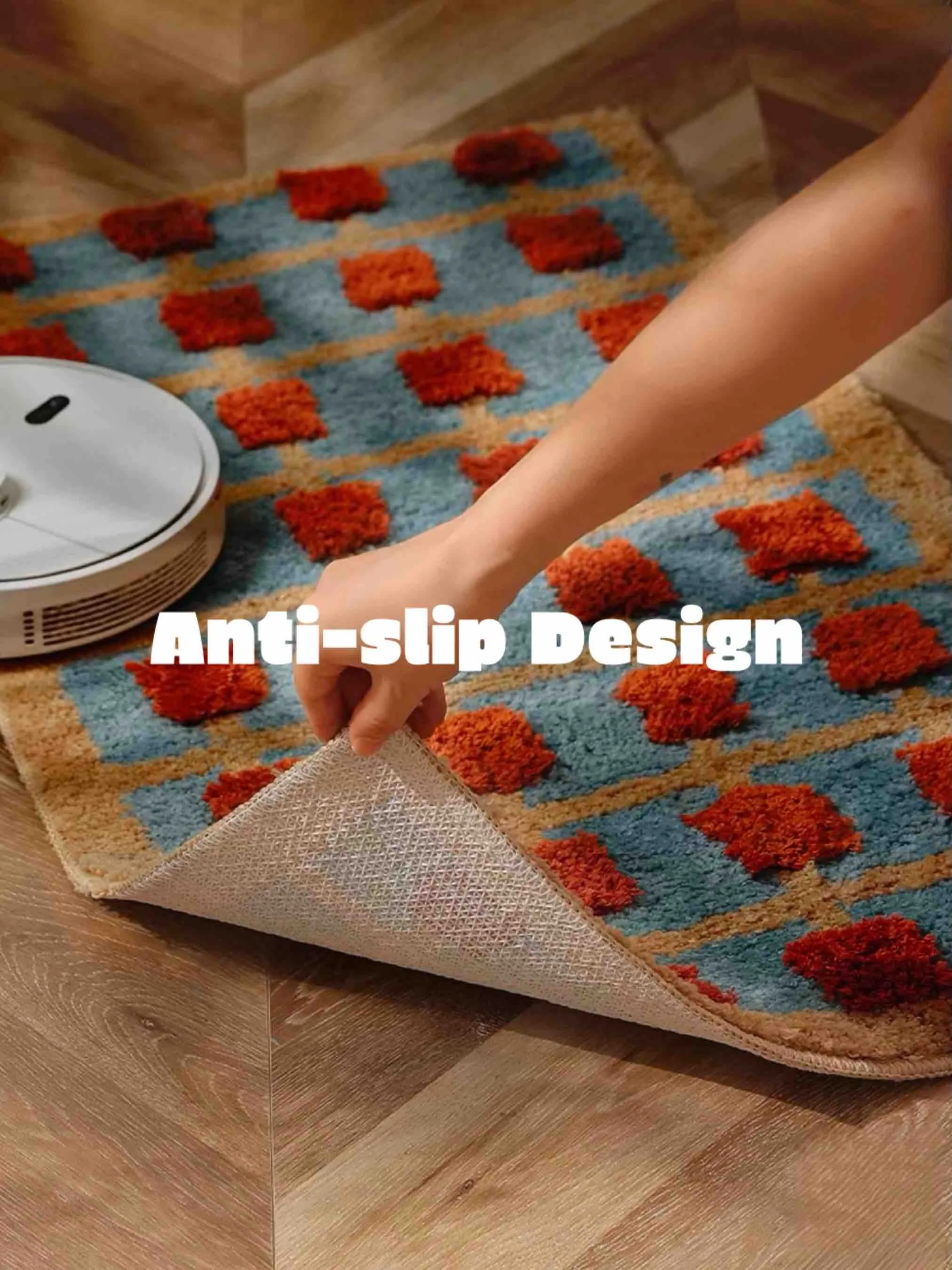 Ultra Soft Retro Bath Rug. Machine-washable. Absorbent Mat