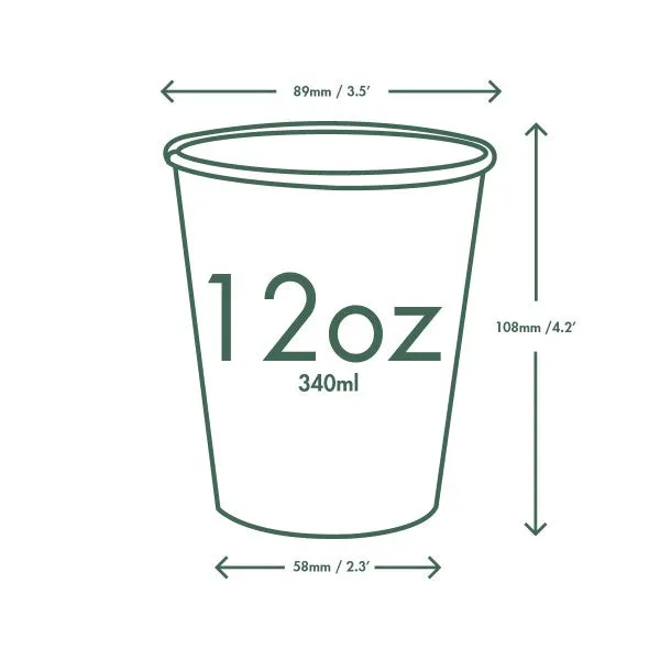 Vegware Single Wall Compostable White Hot Cups