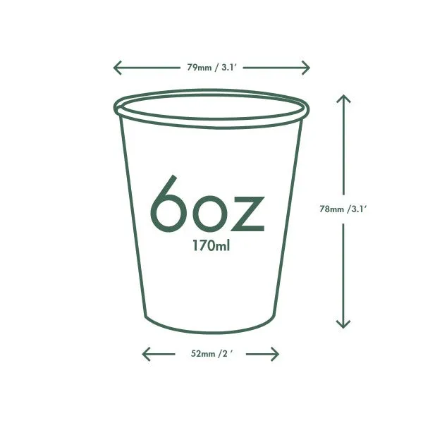 Vegware Single Wall Compostable White Hot Cups