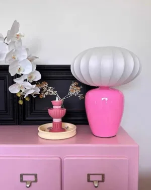 Vintage Dopamine Table Bedside Lamp with Silk Lampshade - Ambient Decorative Lighting