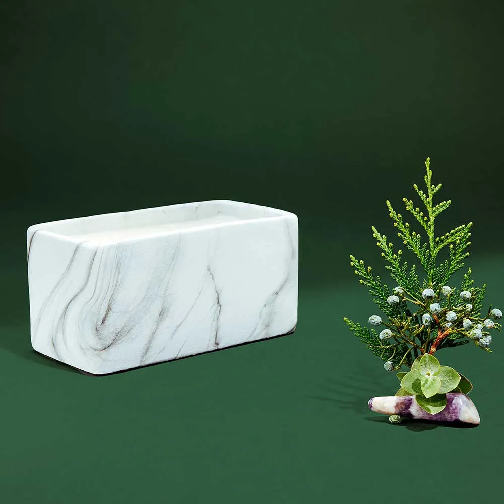 White Marble Prism Candle 24oz (Clearance)