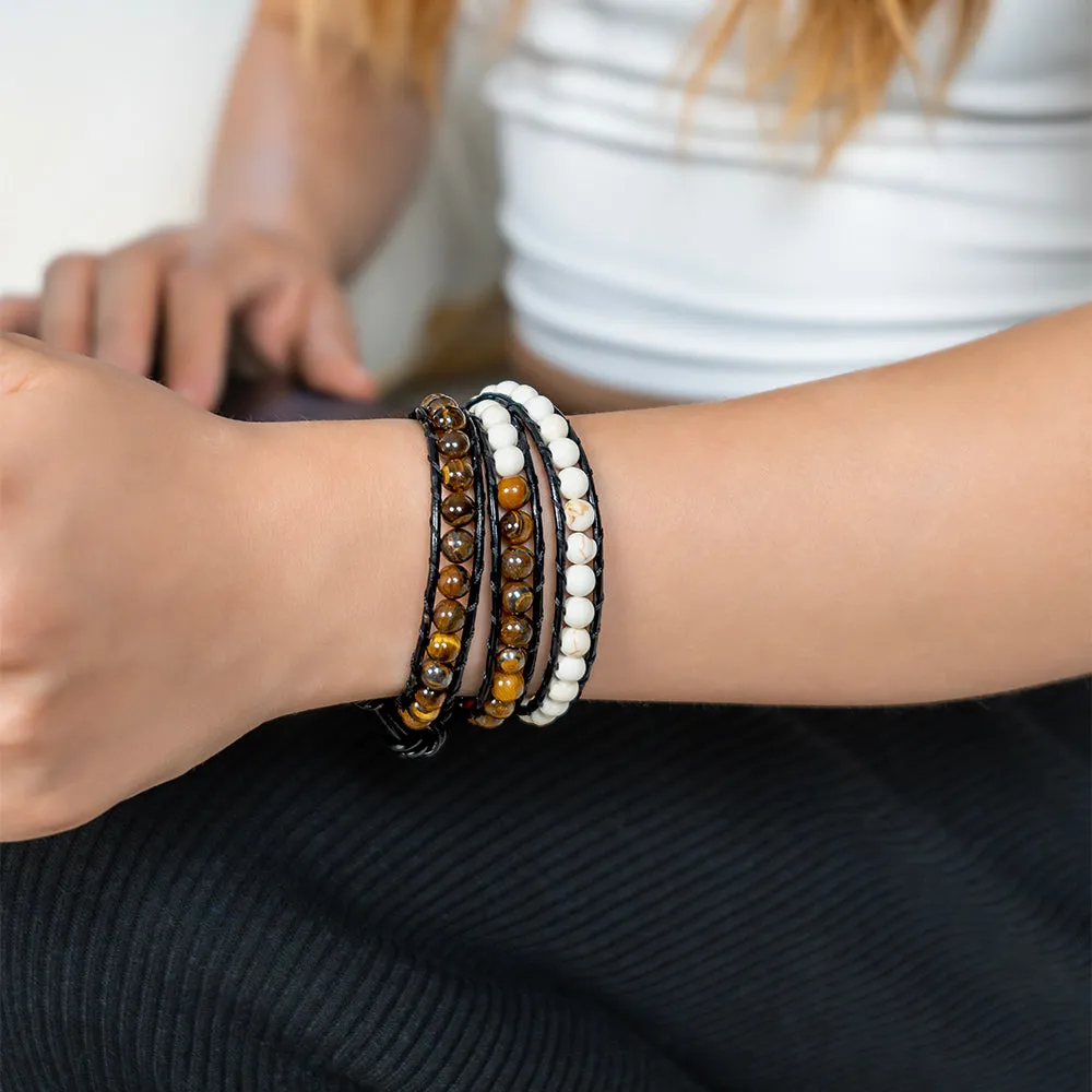 White Turquoise   Tiger Eye Bracelet