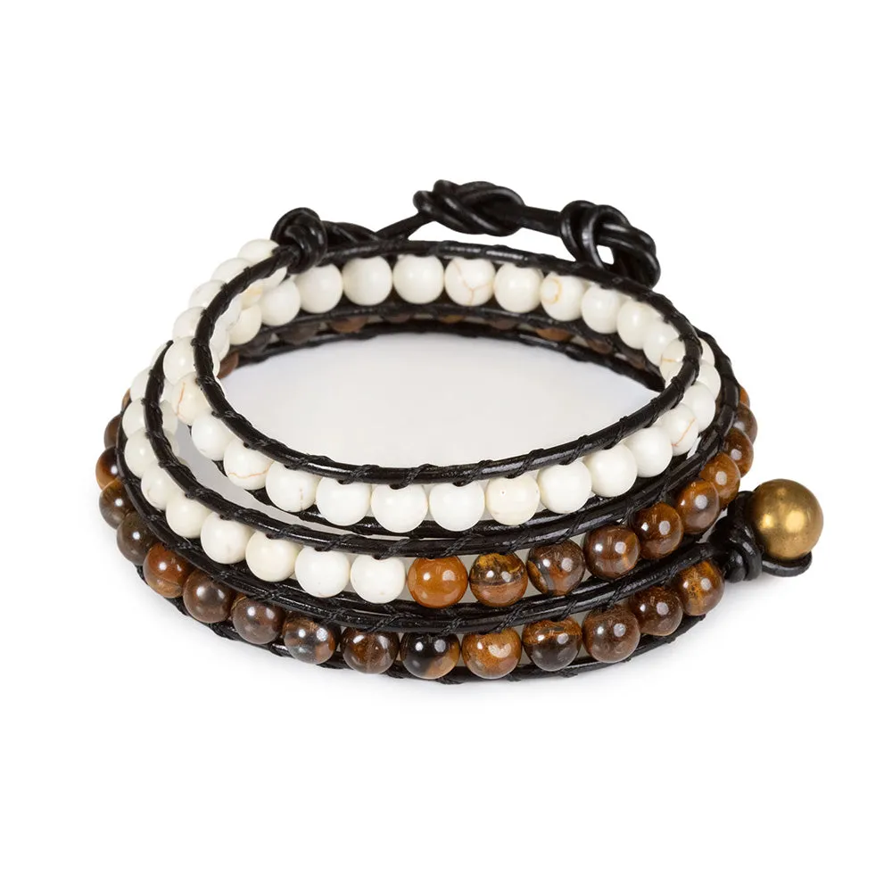 White Turquoise   Tiger Eye Bracelet