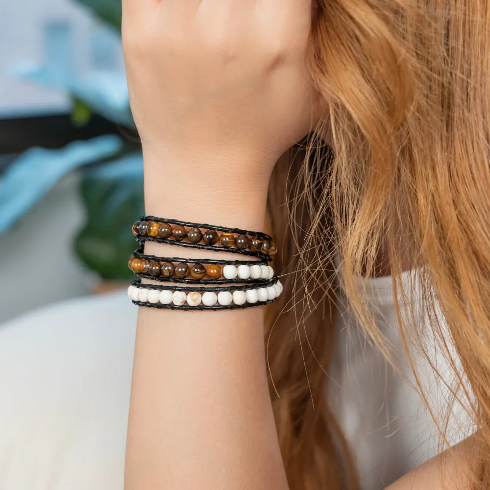 White Turquoise   Tiger Eye Bracelet