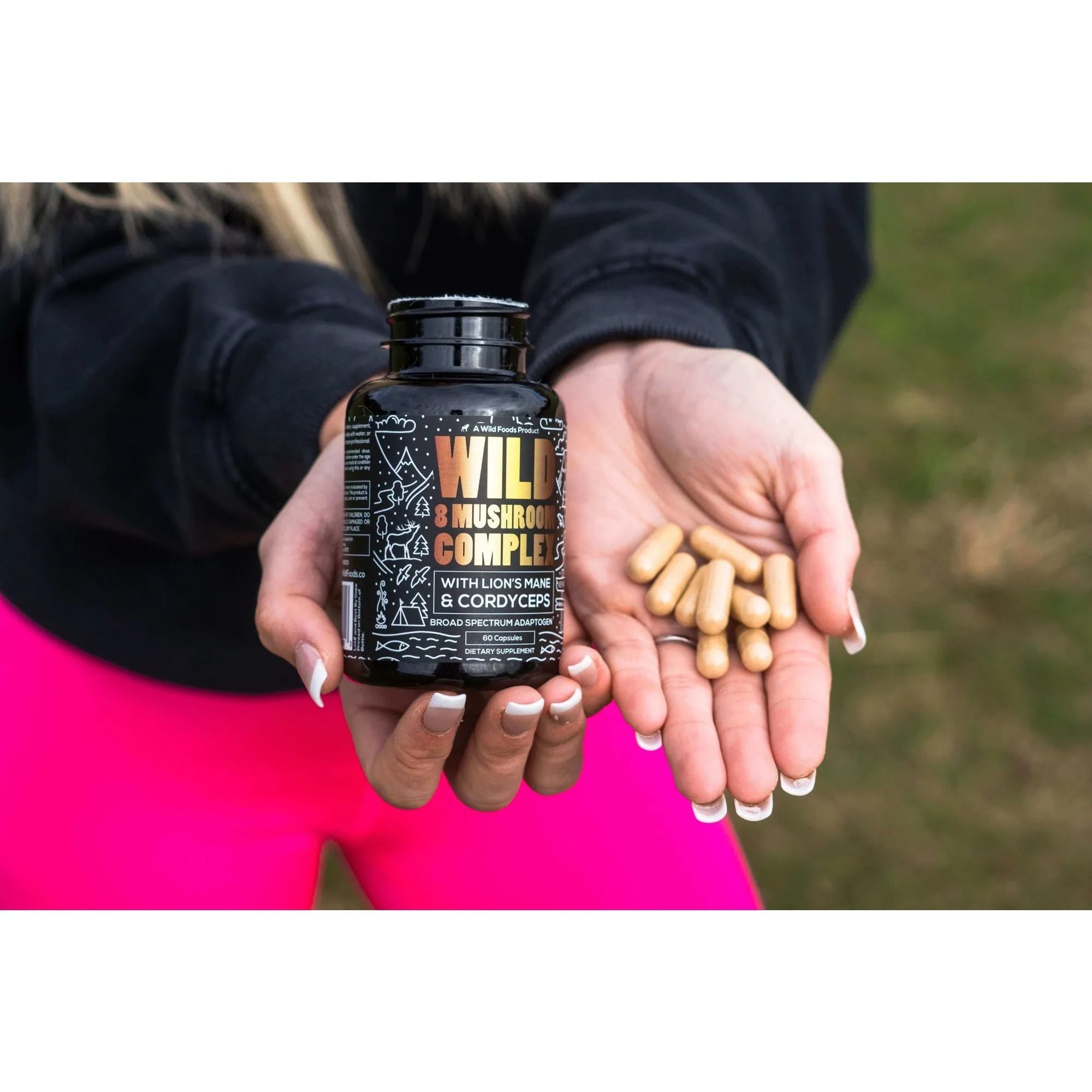 Wild 8 Mushroom Complex With Lion's Mane & Cordyceps. 60ct by Wild Foods