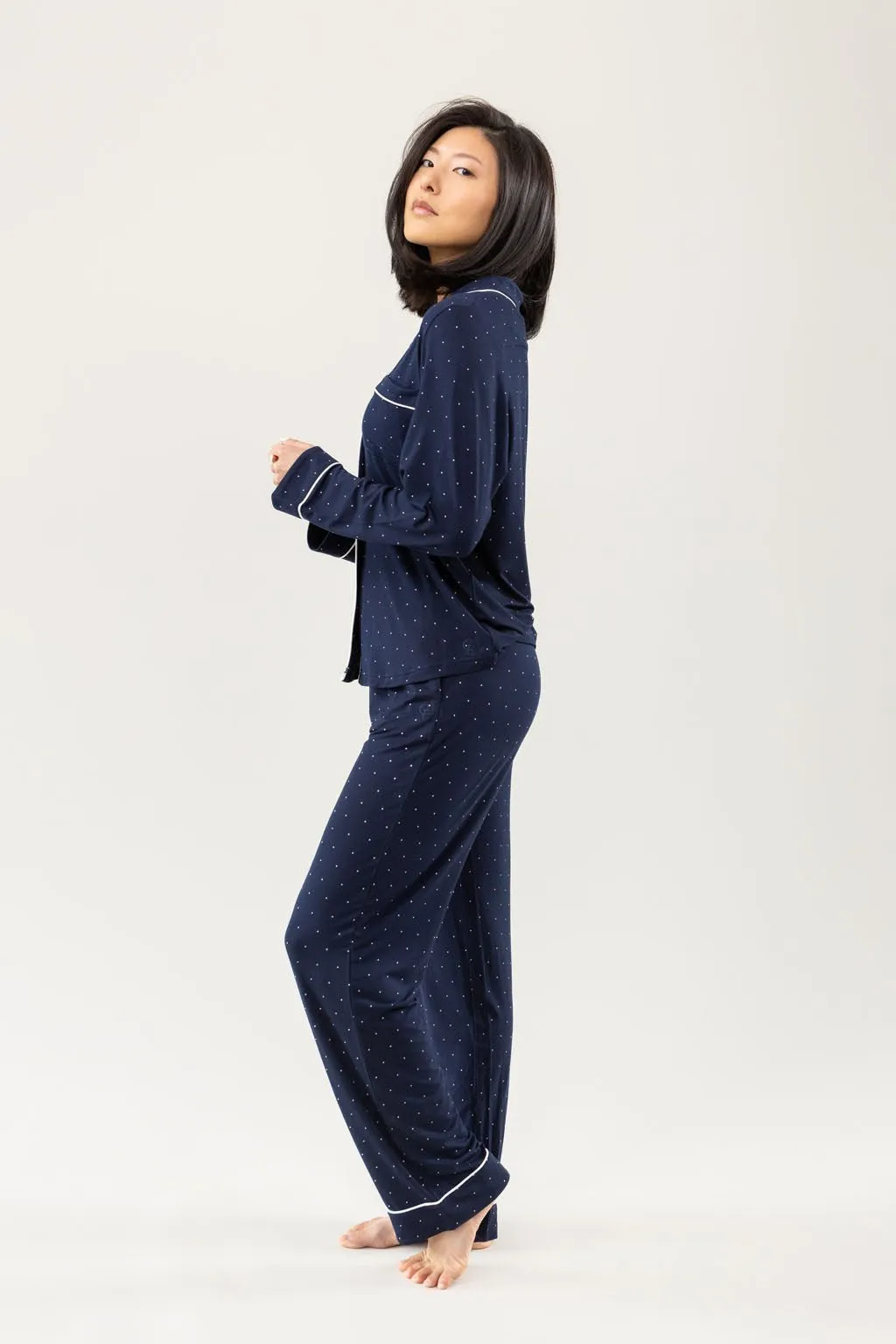 Women's Bamboo Stretch-Knit Long Sleeve Pajama Set