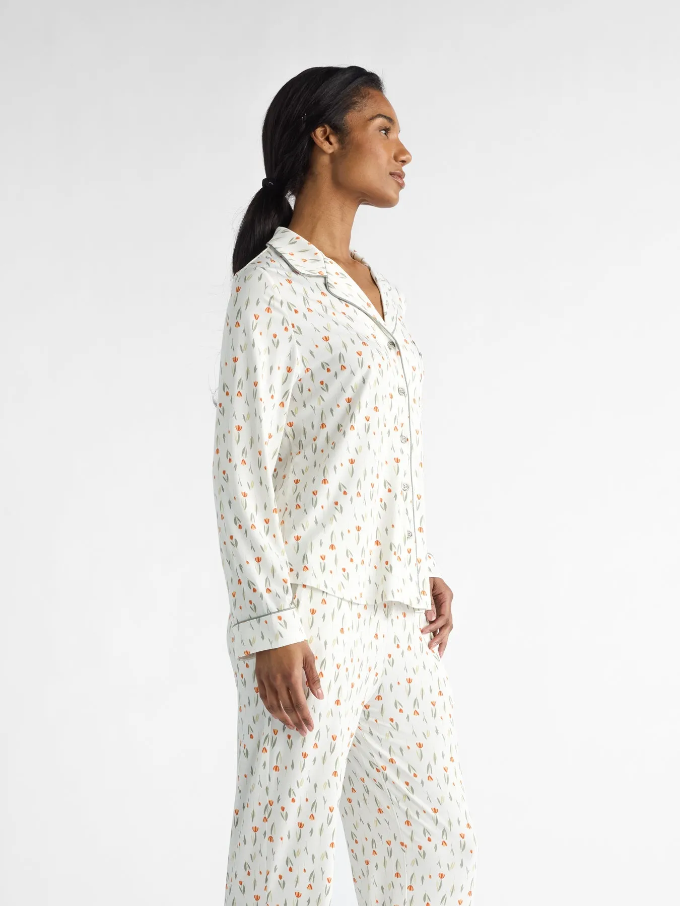 Women's Bamboo Stretch-Knit Long Sleeve Pajama Set