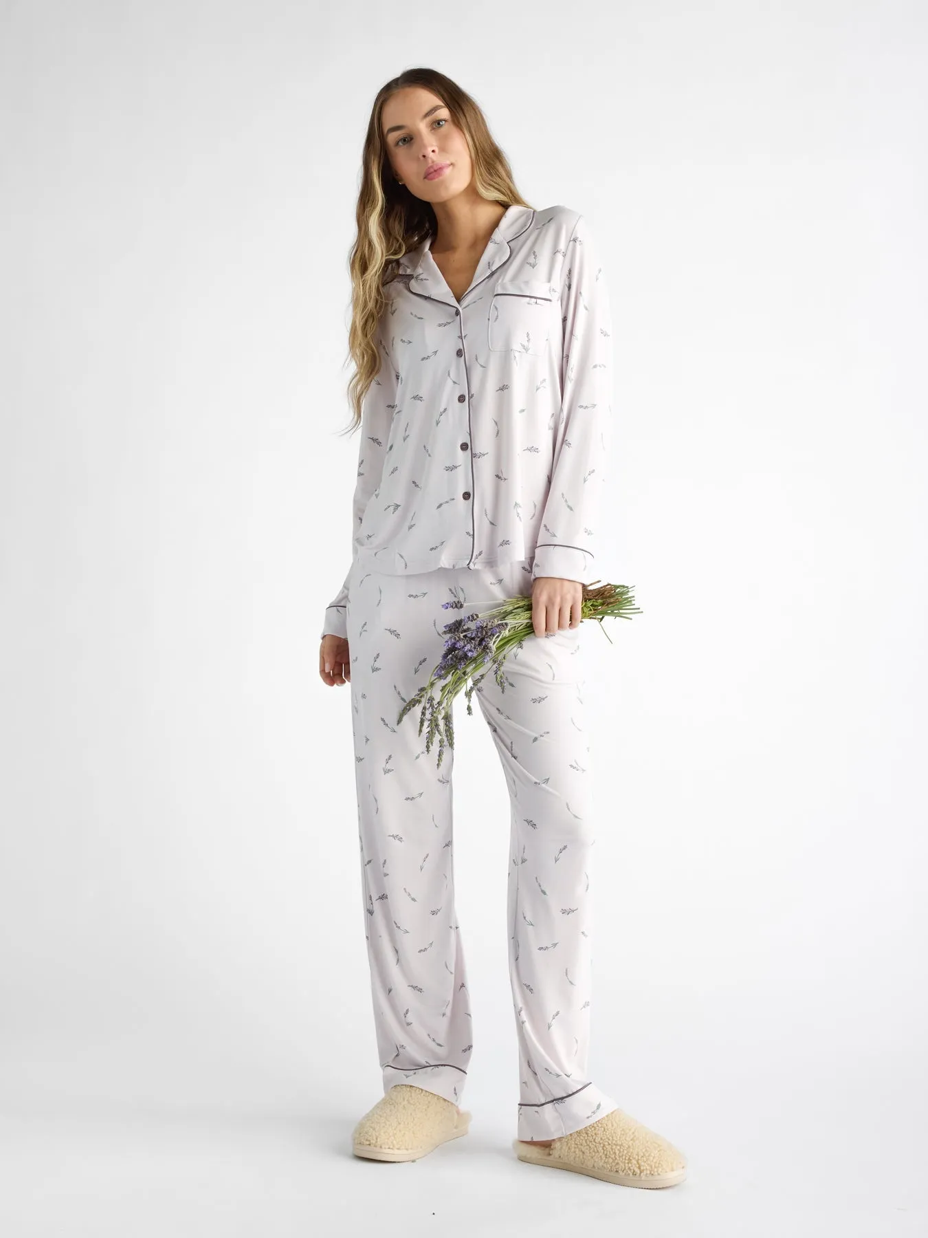 Women's Bamboo Stretch-Knit Long Sleeve Pajama Set