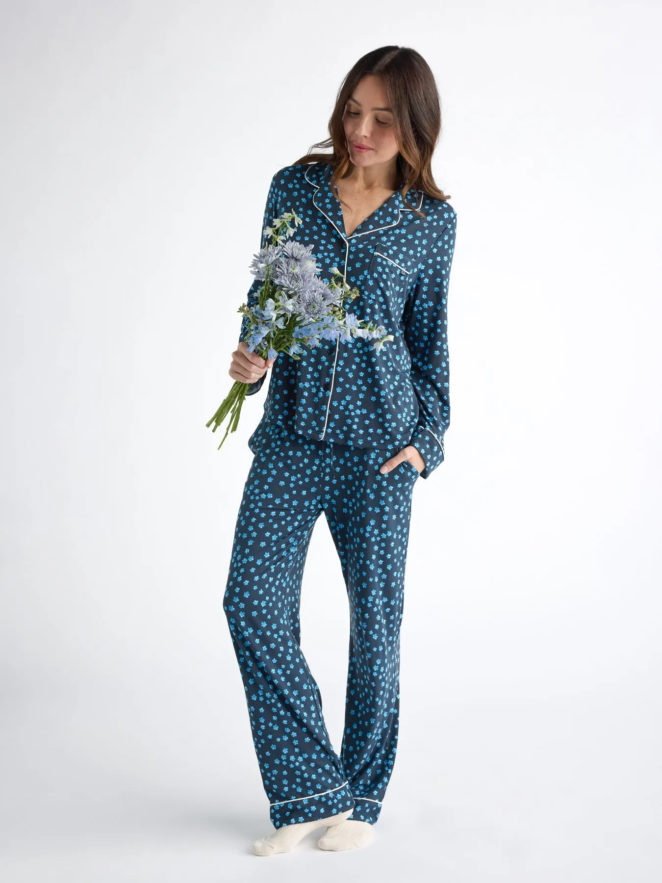 Women's Bamboo Stretch-Knit Long Sleeve Pajama Set