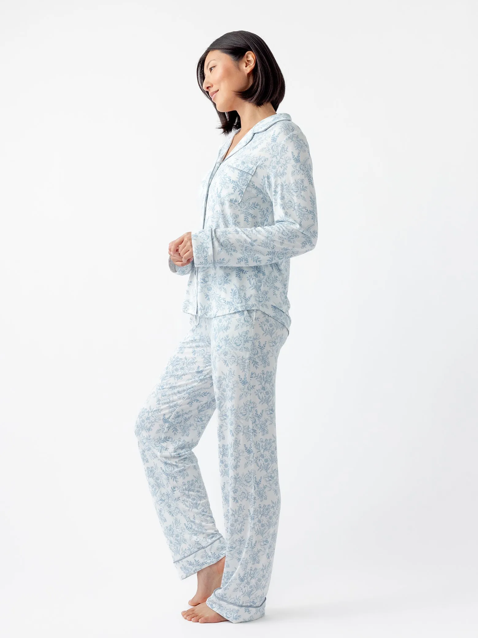 Women's Bamboo Stretch-Knit Long Sleeve Pajama Set