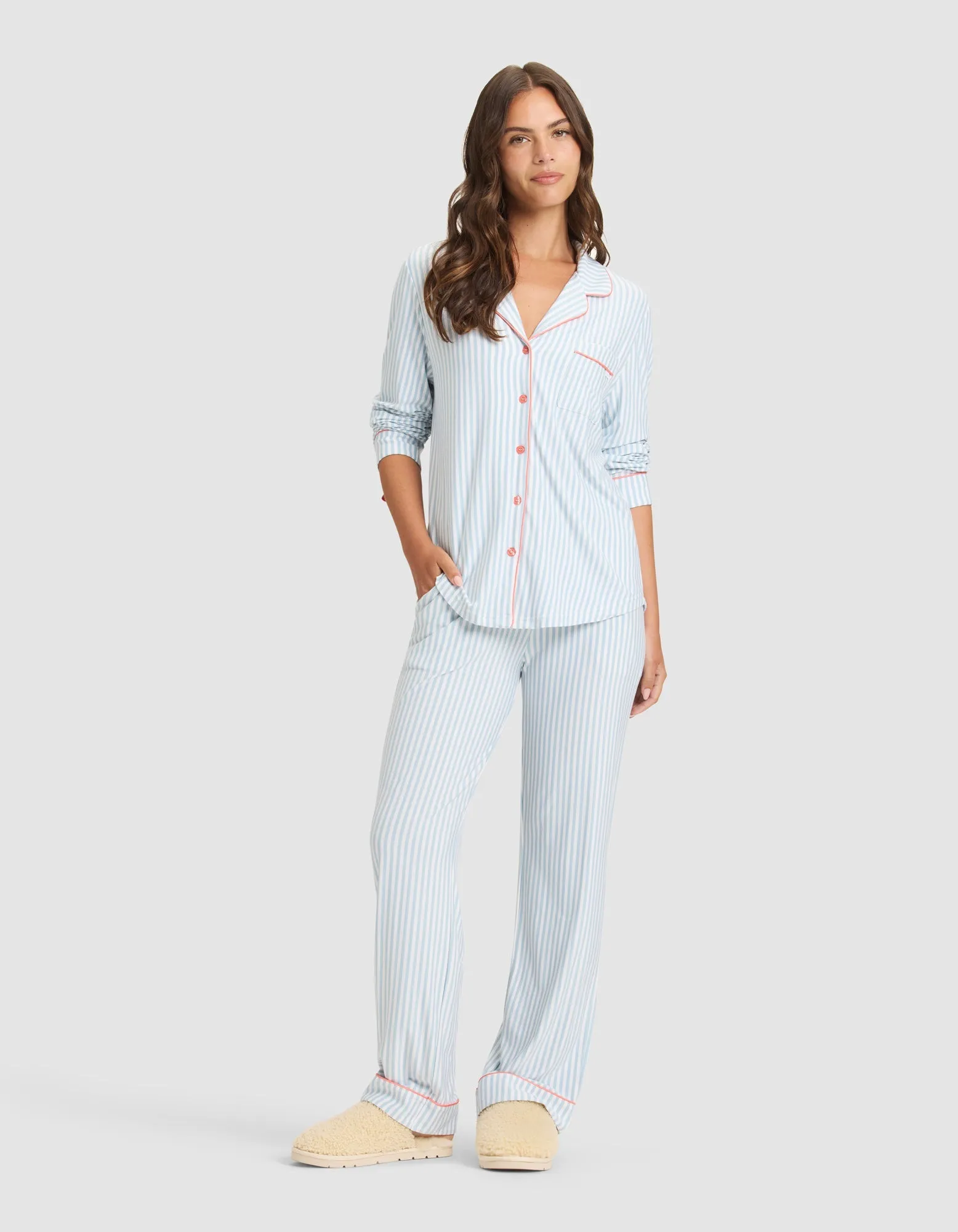 Women's Bamboo Stretch-Knit Long Sleeve Pajama Set