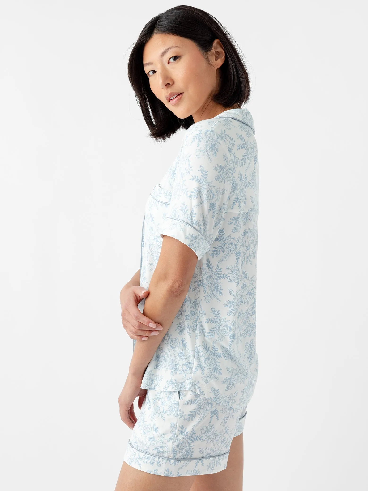 Women's Bamboo Stretch-Knit Short Sleeve & Pant Pajama Set