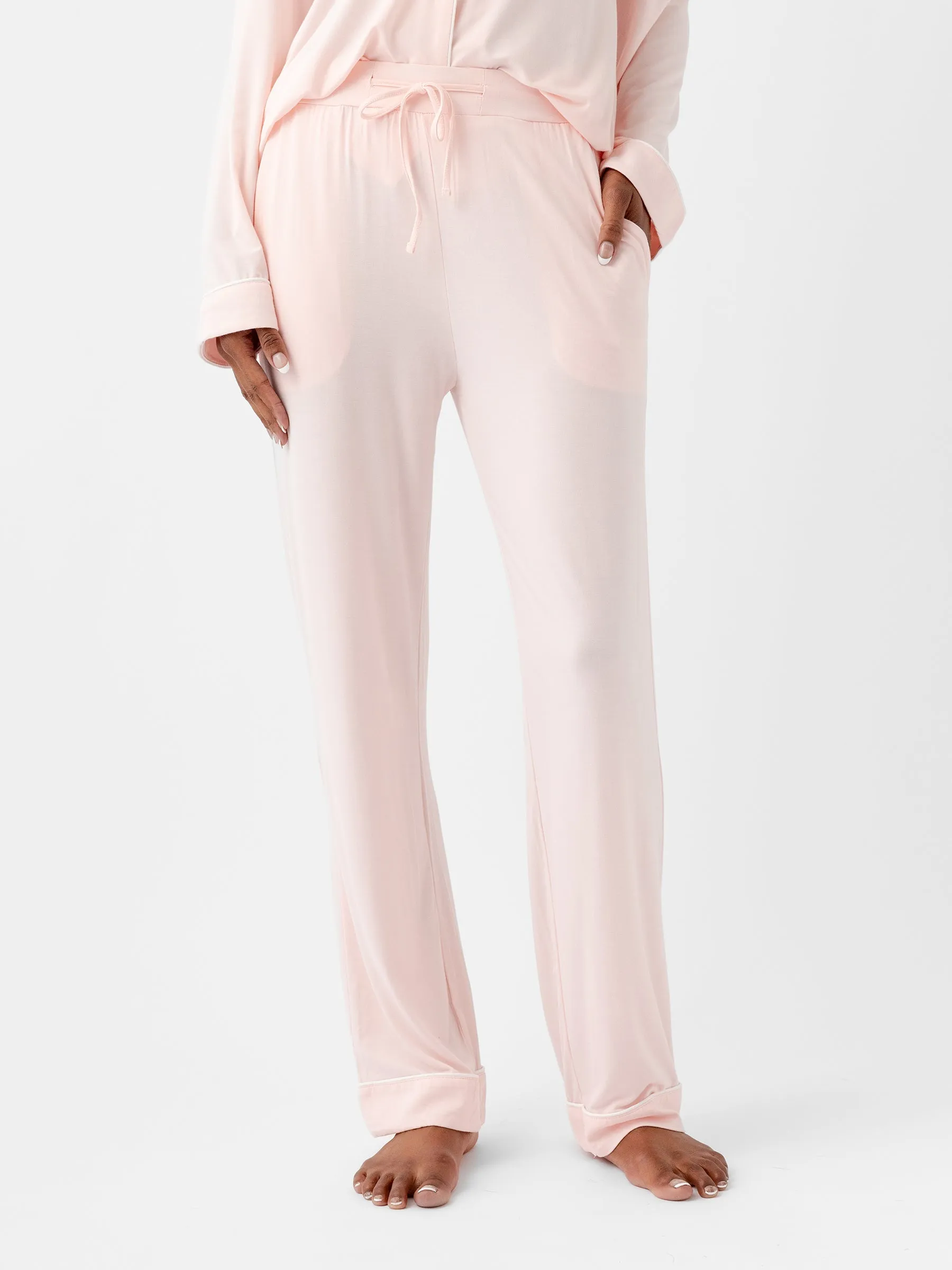 Women's Bamboo Stretch-Knit Short Sleeve & Pant Pajama Set
