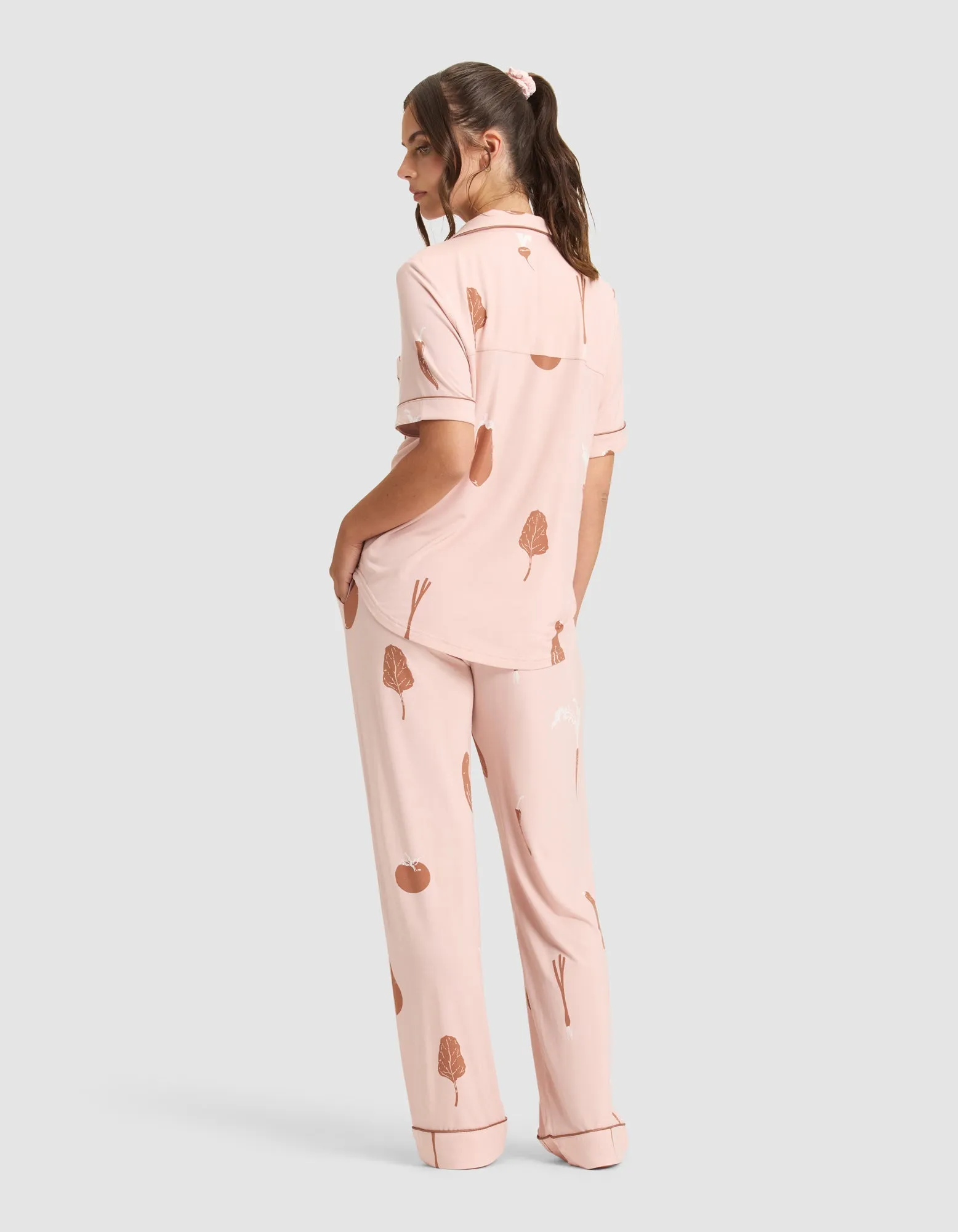 Women's Bamboo Stretch-Knit Short Sleeve & Pant Pajama Set