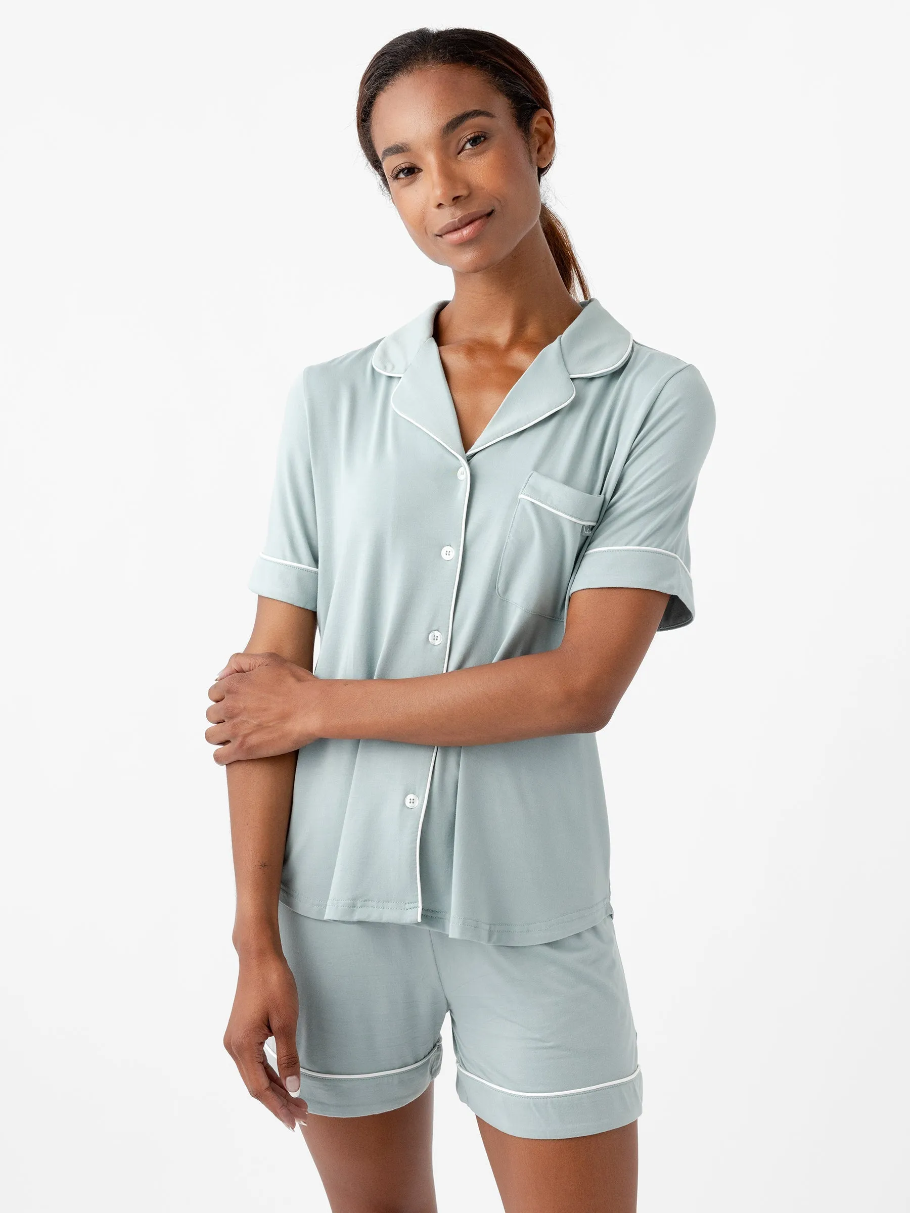 Women's Bamboo Stretch-Knit Short Sleeve & Pant Pajama Set