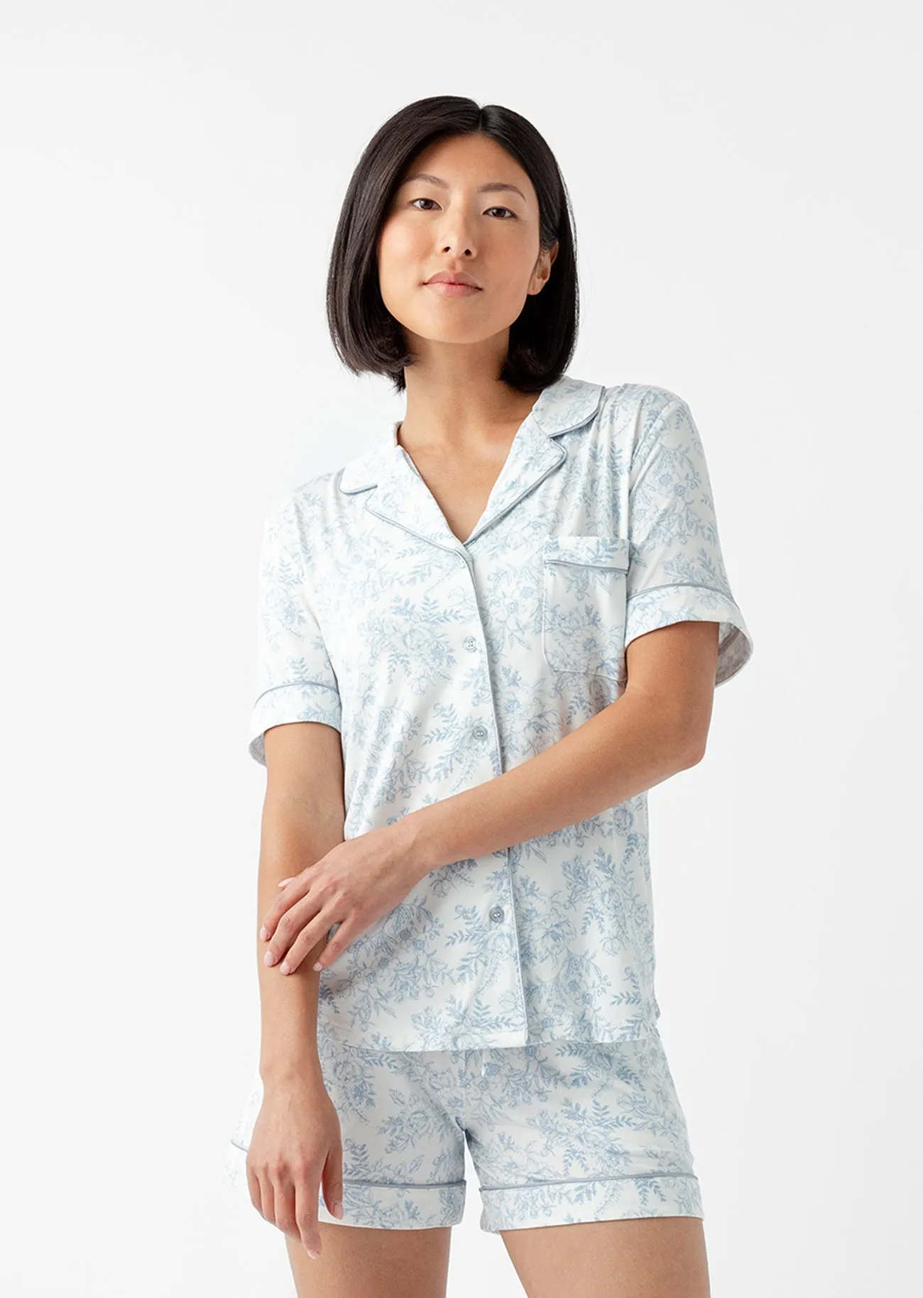 Women's Bamboo Stretch-Knit Short Sleeve & Pant Pajama Set