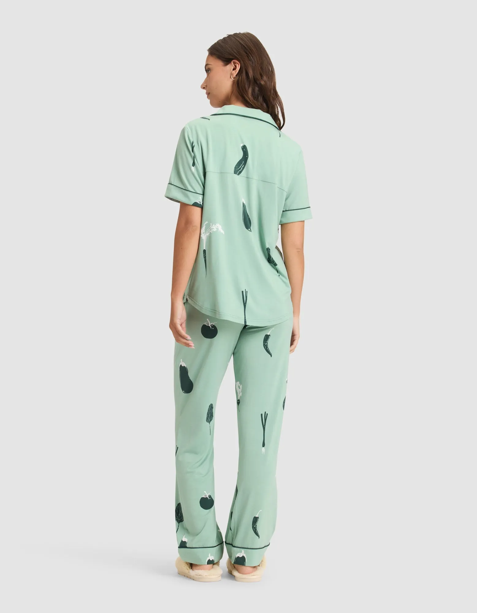 Women's Bamboo Stretch-Knit Short Sleeve & Pant Pajama Set