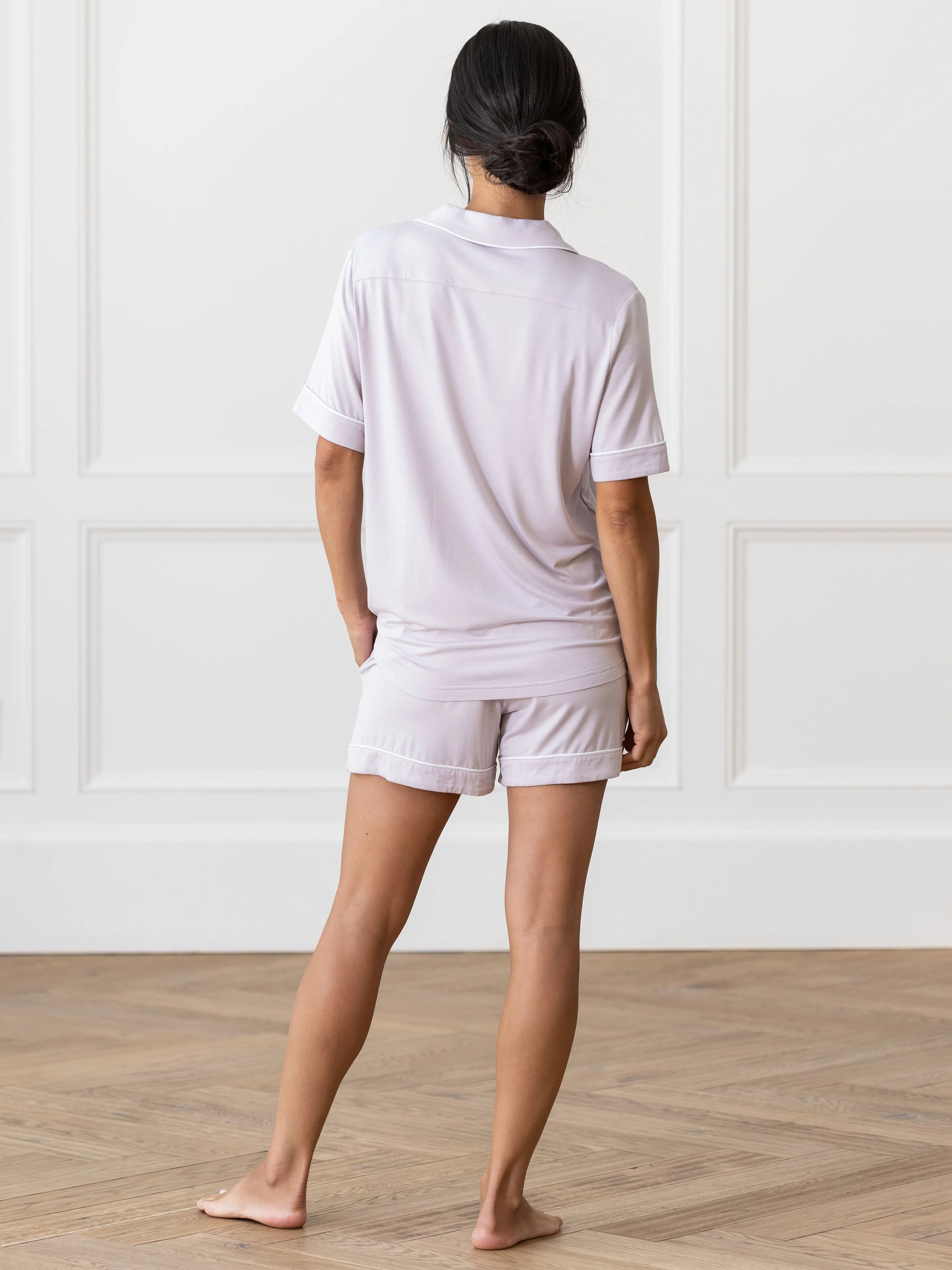 Women's Bamboo Stretch-Knit Short Sleeve Pajama Set